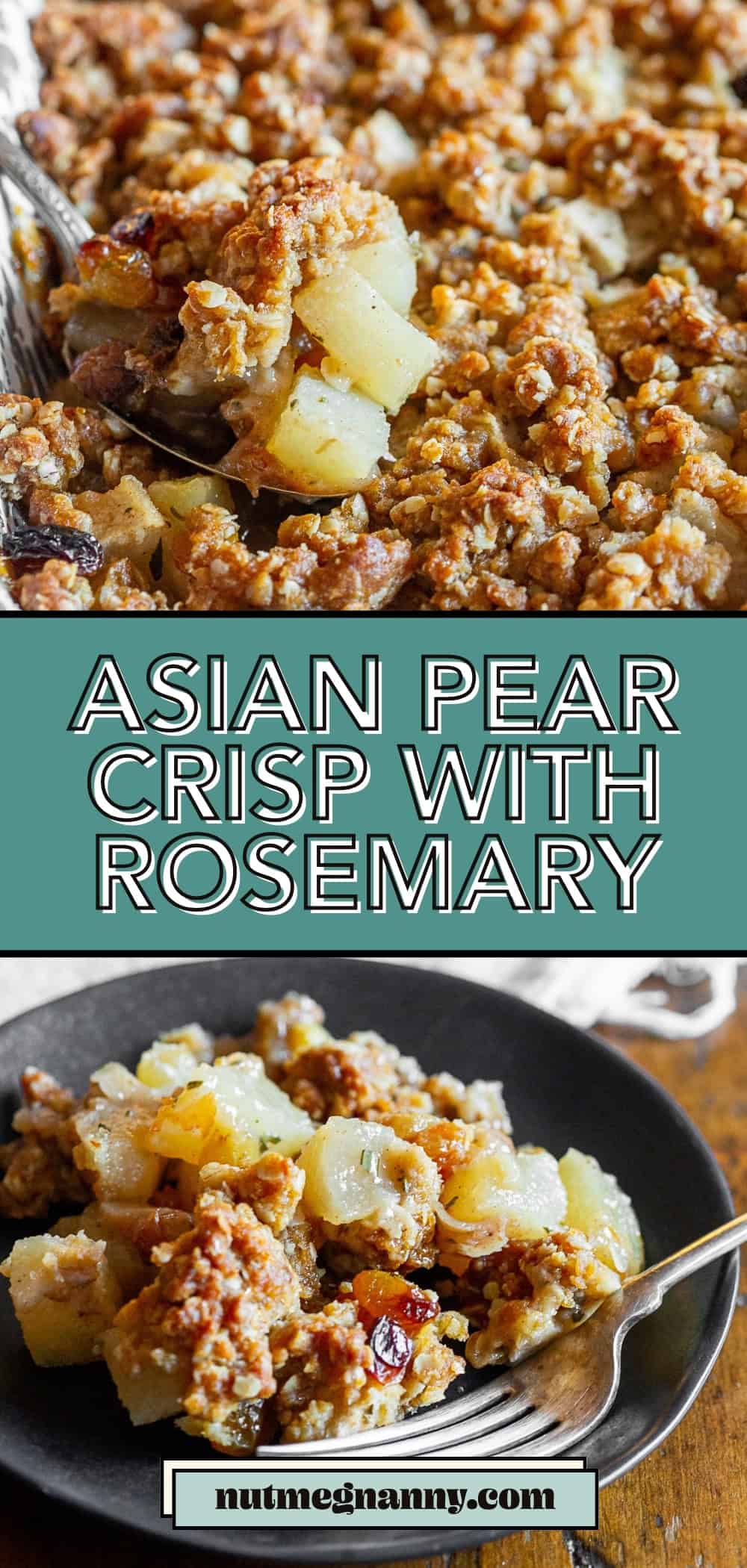 Rosemary Asian Pear Crisp pin for Pinterest.