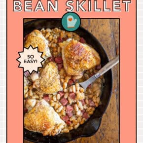 Chicken Cannellini Bean Skillet pin for Pinterest.