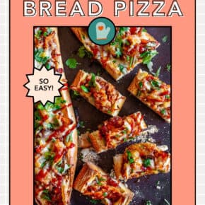 French Bread Pizza pin for Pinterest.