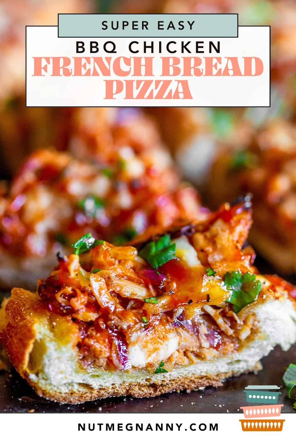 BBQ Chicken French Bread Pizza graphic pin.