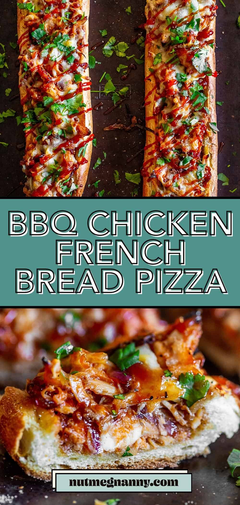 BBQ Chicken French Bread Pizza long pin.