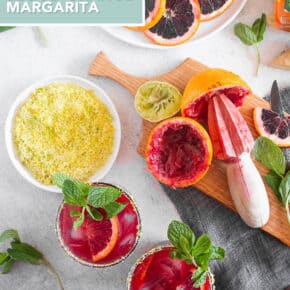 Blood Orange Margaritas pin for Pinterest.