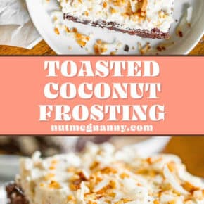 Toasted Coconut Frosting pin for Pinterest.