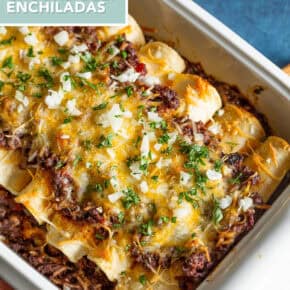 Chipotle Ground Beef Enchiladas pin for pinterest.
