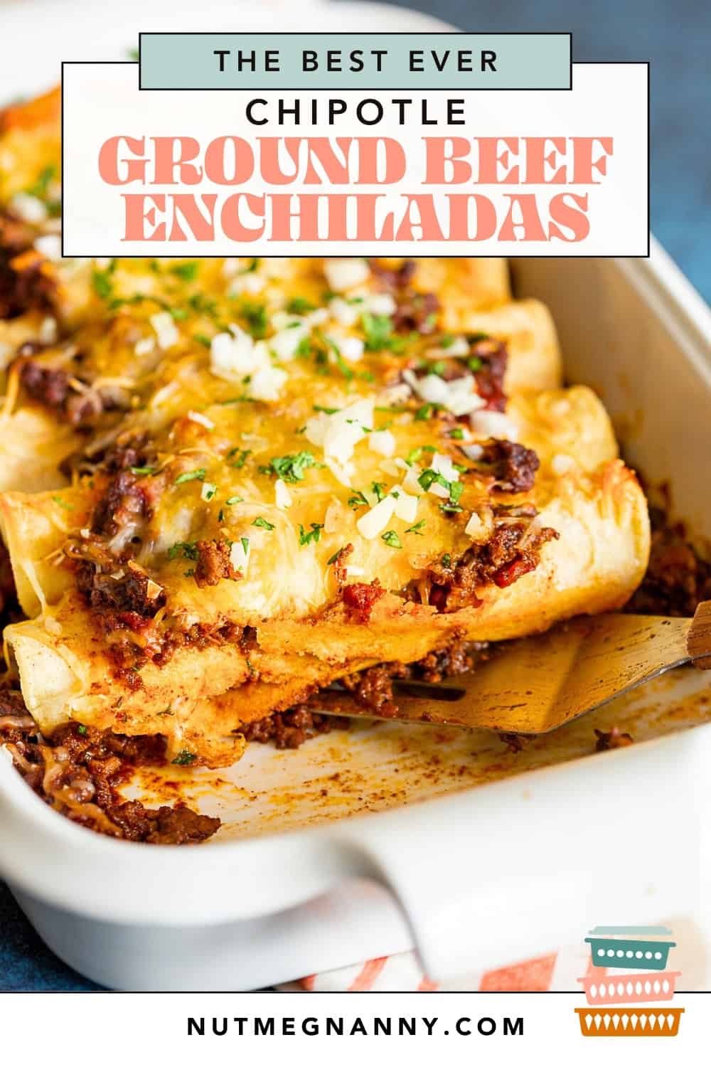 Chipotle Ground Beef Enchiladas pin for pinterest. 