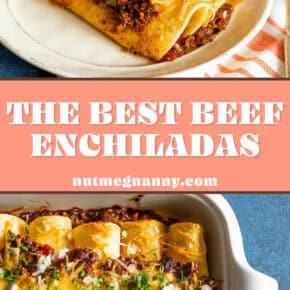 Chipotle Ground Beef Enchiladas pin for pinterest.
