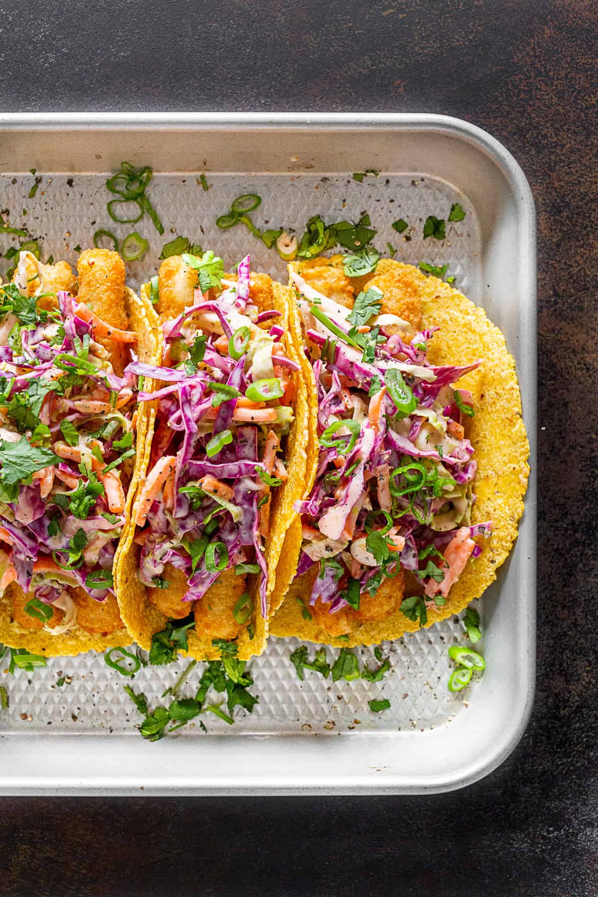 Easy Fish Tacos on a sheet pan.