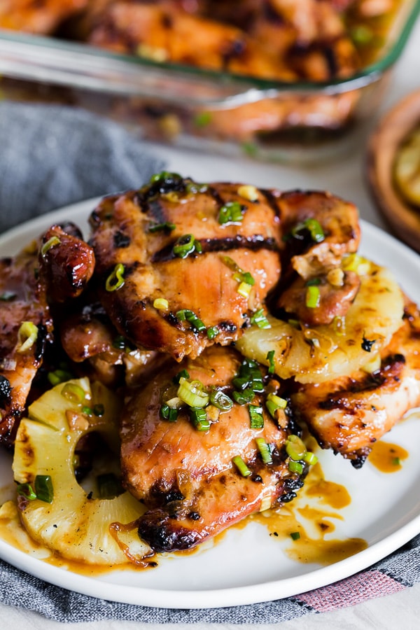 These sweet soy marinated grilled chicken thighs are the perfect summer grilling recipe. Packed full of flavor and marinated in brown sugar, soy sauce, coconut milk and tons of flavorful spices. They are grilled to perfection and will please even the pickiest of eaters.
