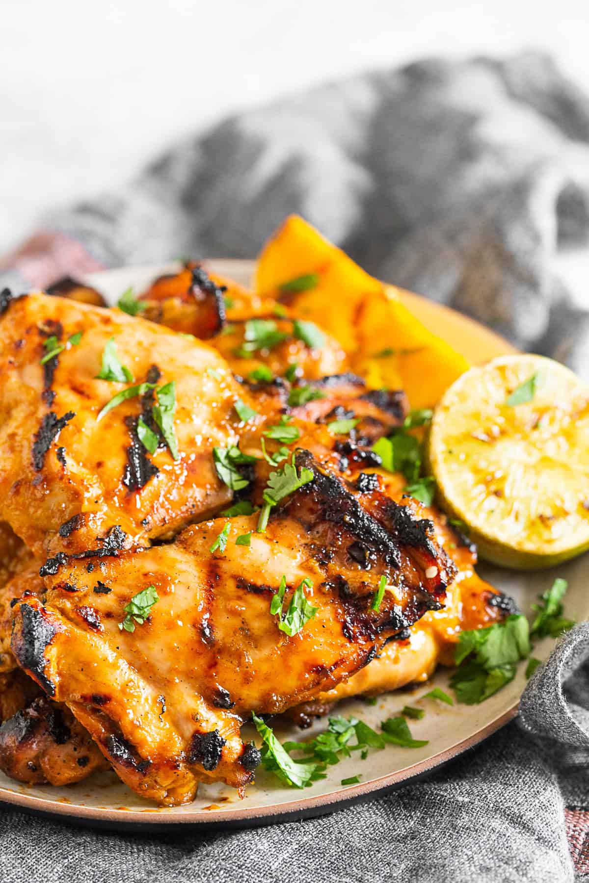chili lime chicken thighs sprinkled with cilantro. 