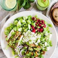 This Greek yogurt green goddess dressing is the perfect summertime dressing. Perfectly creamy and made with zero mayonnaise or sour cream. Say goodbye to store bought dressing - you'll love how easy this dressing is to make!