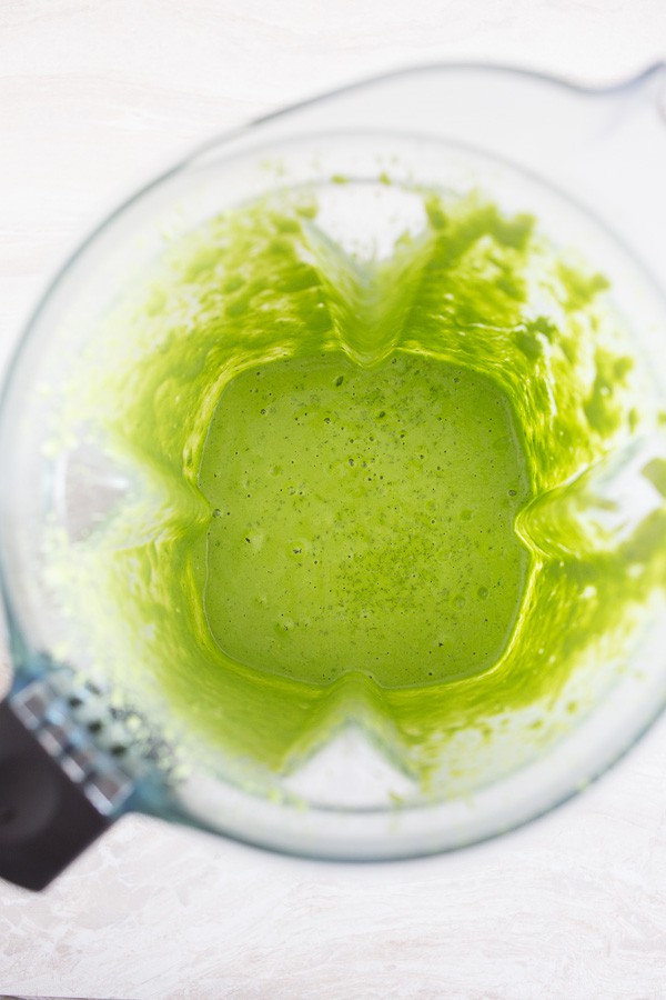 Greek Yogurt Green Goddess Dressing in a blender.