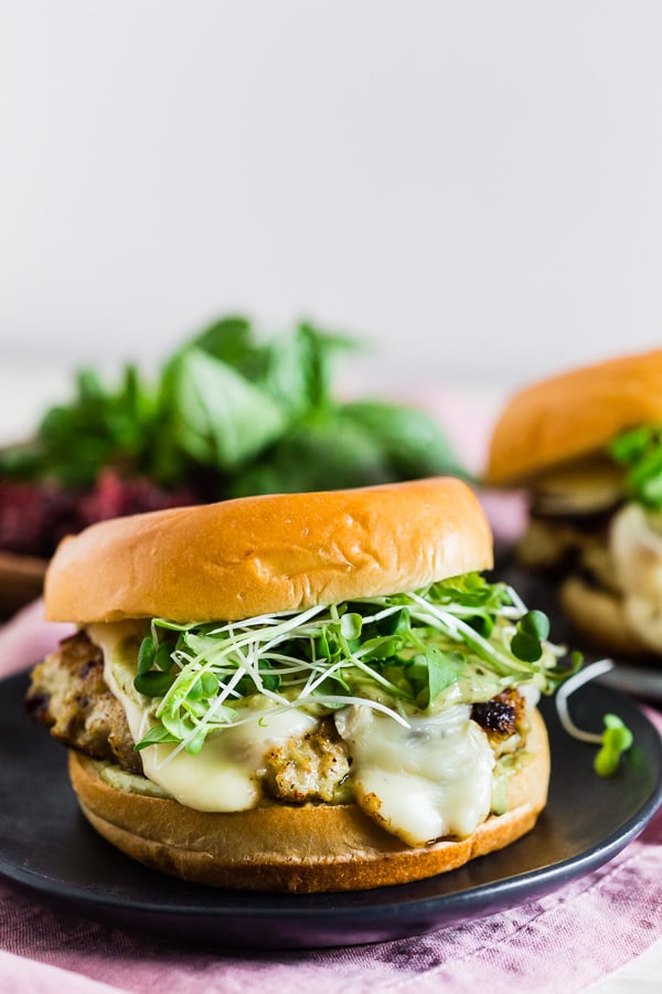 These cranberry pesto chicken burgers are packed full of flavor and the perfect balance of sweet and savory. You'll love how easy these burgers are to make and they pair perfectly with all your summer bbq favorite side dishes. Plus they're ready in just 30 minutes!