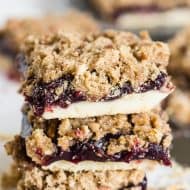 These vanilla bean plum butter crumble bars the perfect salute to the end of summer. Shortbread crust covered in homemade vanilla bean plum butter and topped with a nutty crumble topping. You'll love how sweet and fruity these bars taste.
