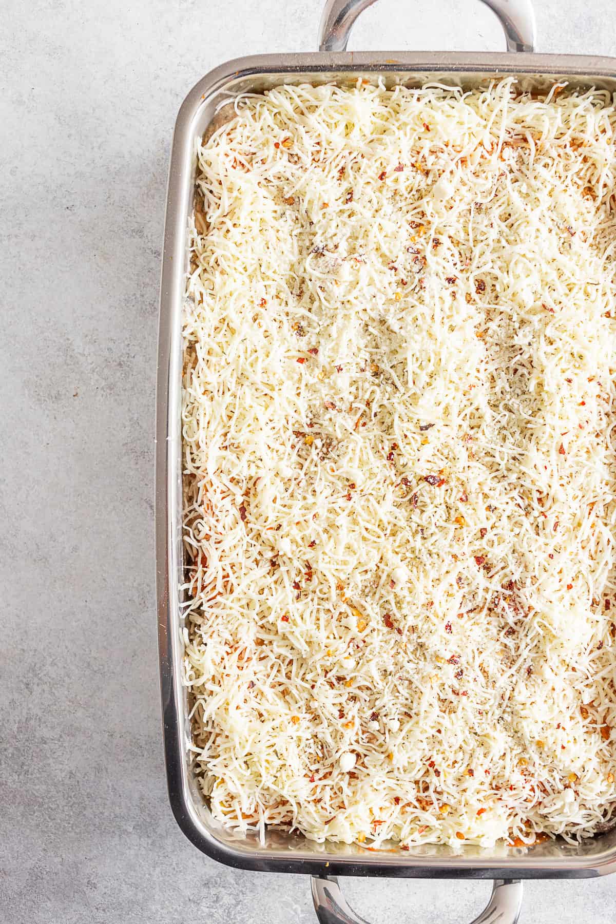 Italian Sausage Lasagna uncooked. 