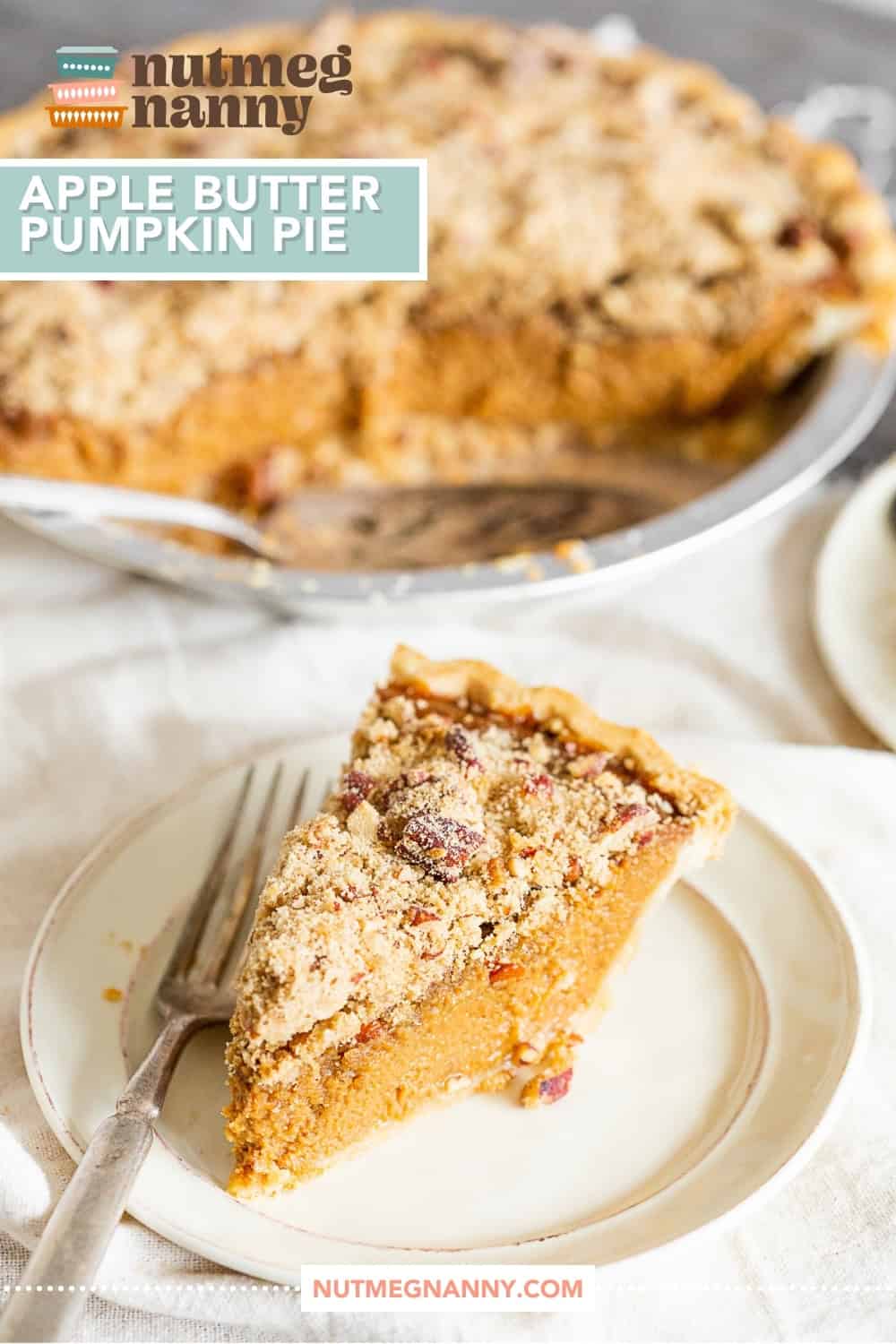 Apple Butter Pumpkin Pie pin for Pinterest.