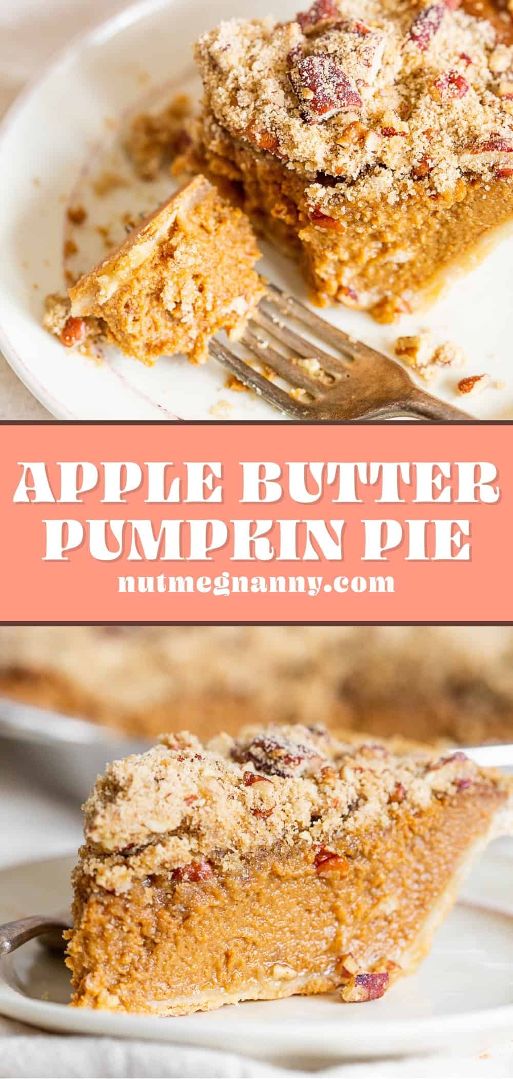 Apple Butter Pumpkin Pie pin for Pinterest.