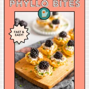 Goat Cheese Prosciutto Phyllo Shells pin for Pinterest.