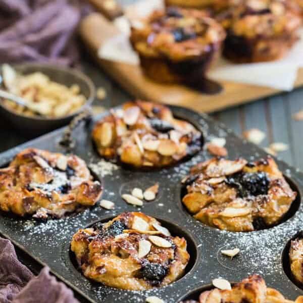 These cherry yogurt French toast cups are a delicious way to start your day. Made with cherry yogurt, almonds, and a quick cherry jam. You'll love the way the way they taste and love how easy they are to make. You can even prepare the jam the day ahead!