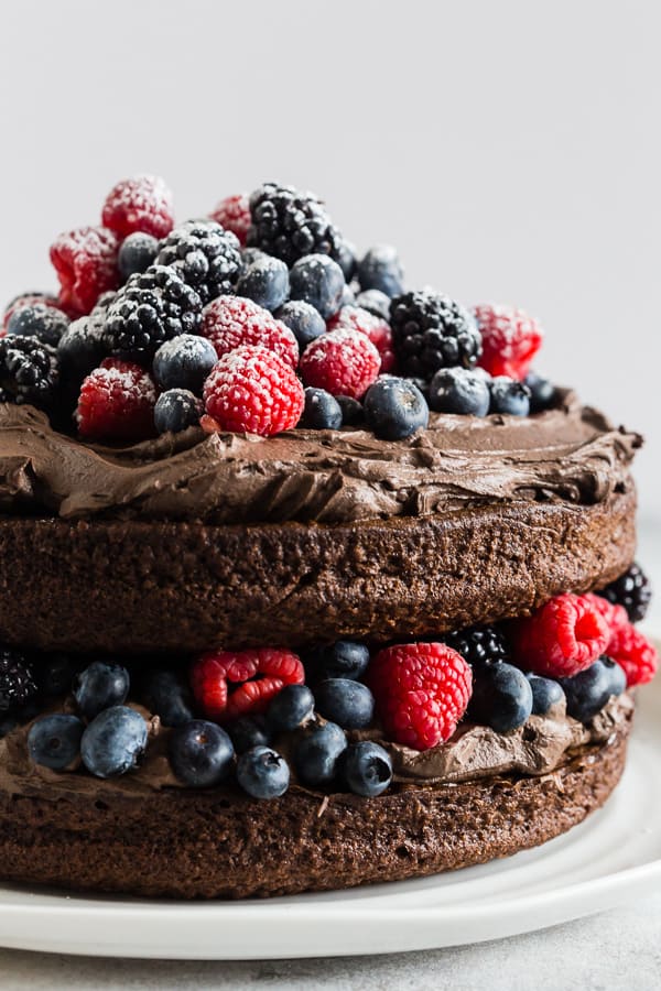 Cake made with Espresso Dark Chocolate Mascarpone Frosting.