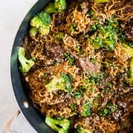 This easy beef and broccoli ramen noodles is a super tasty weeknight rush kind of meal. Rich and flavorful sauce tossed with marinated beef, broccoli and lots of ramen noodles. You'll love this simple and easy dish! 