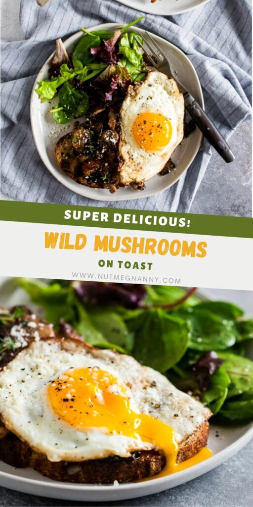 Garlic Wild Mushrooms on Toast pin for Pinterest.