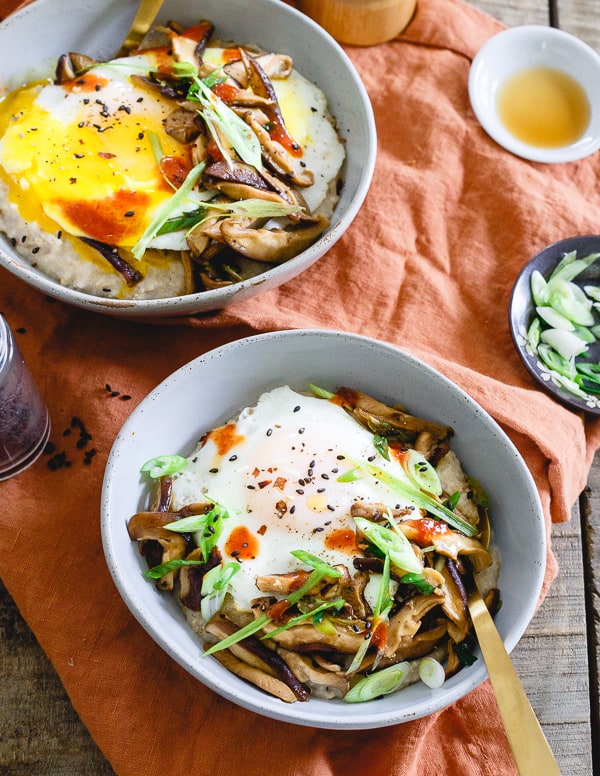 Savory Asian Oat Bran topped with sesame seeds.