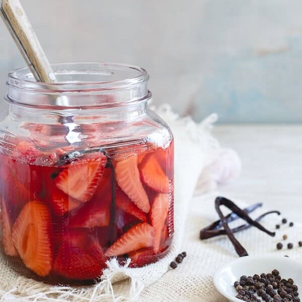 These vanilla bean pickled strawberries are super simple to make and are the perfect balance of sweet and tangy. Serve with yogurt or ice cream or even throw them on a salad. You’ll love this easy springtime recipe!