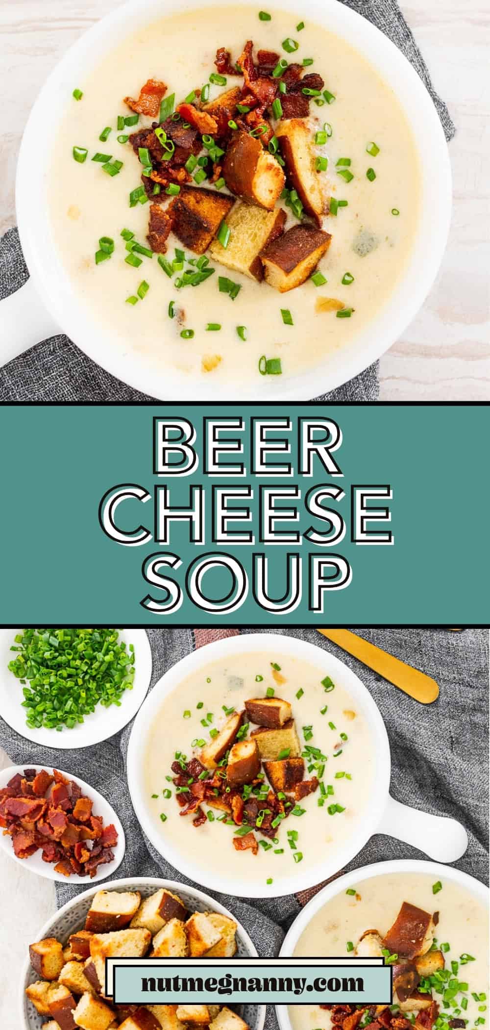 Beer Cheese Soup pin for Pinterest. 