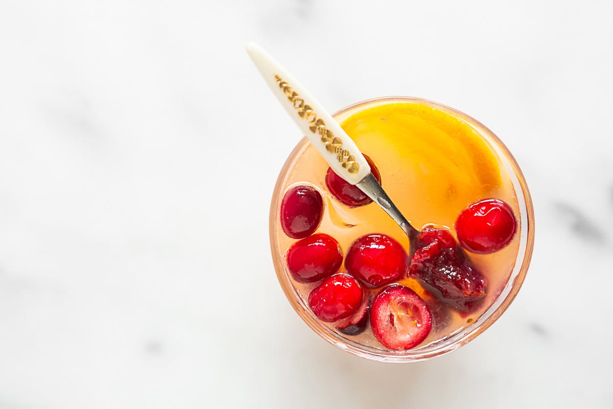 Cranberry Gin Fizz in a glass. 