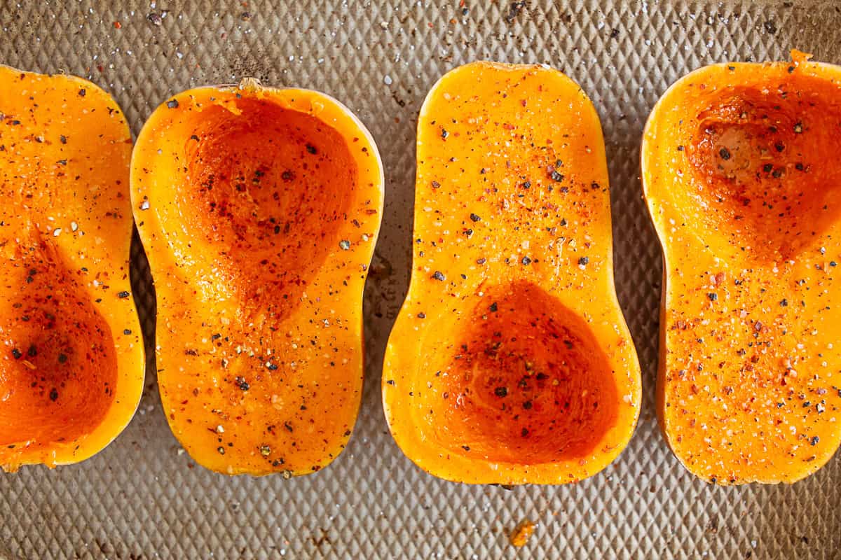 seasoned raw honeynut squash.