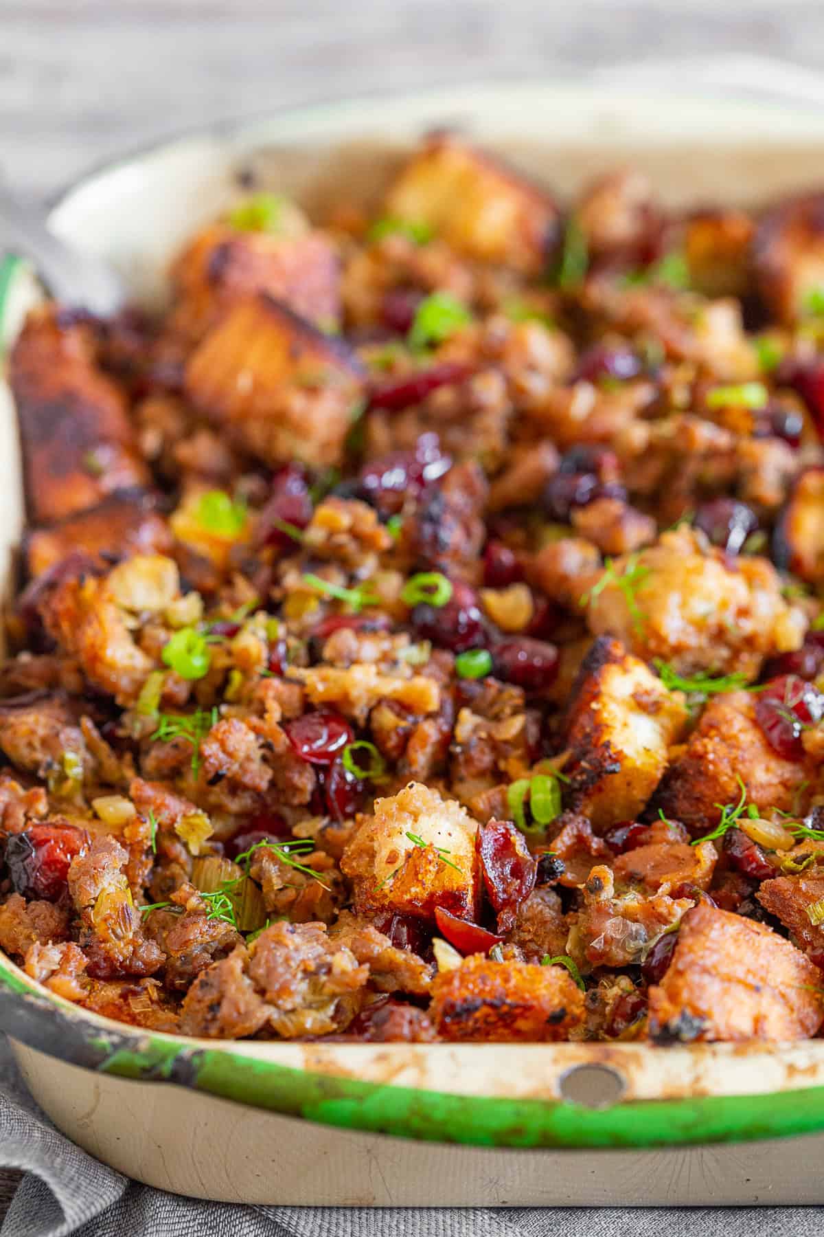 Texas Toast Stuffing in a tray. 