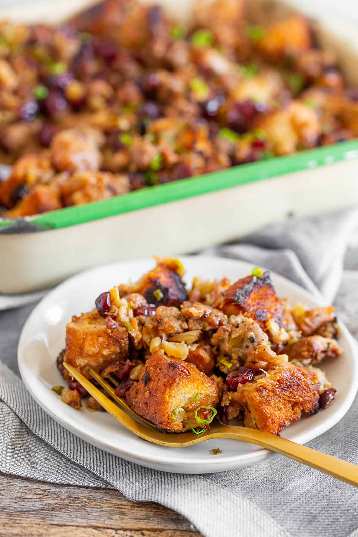  Texas Toast Stuffing served on a plate. 