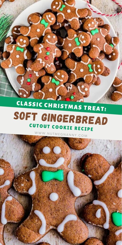 Soft Gingerbread Cutout Cookies pin for Pinterest. 