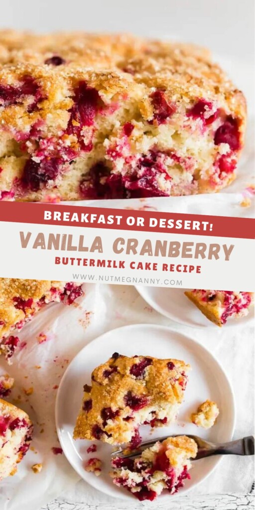 Vanilla Cranberry Buttermilk Cake pin for Pinterest.