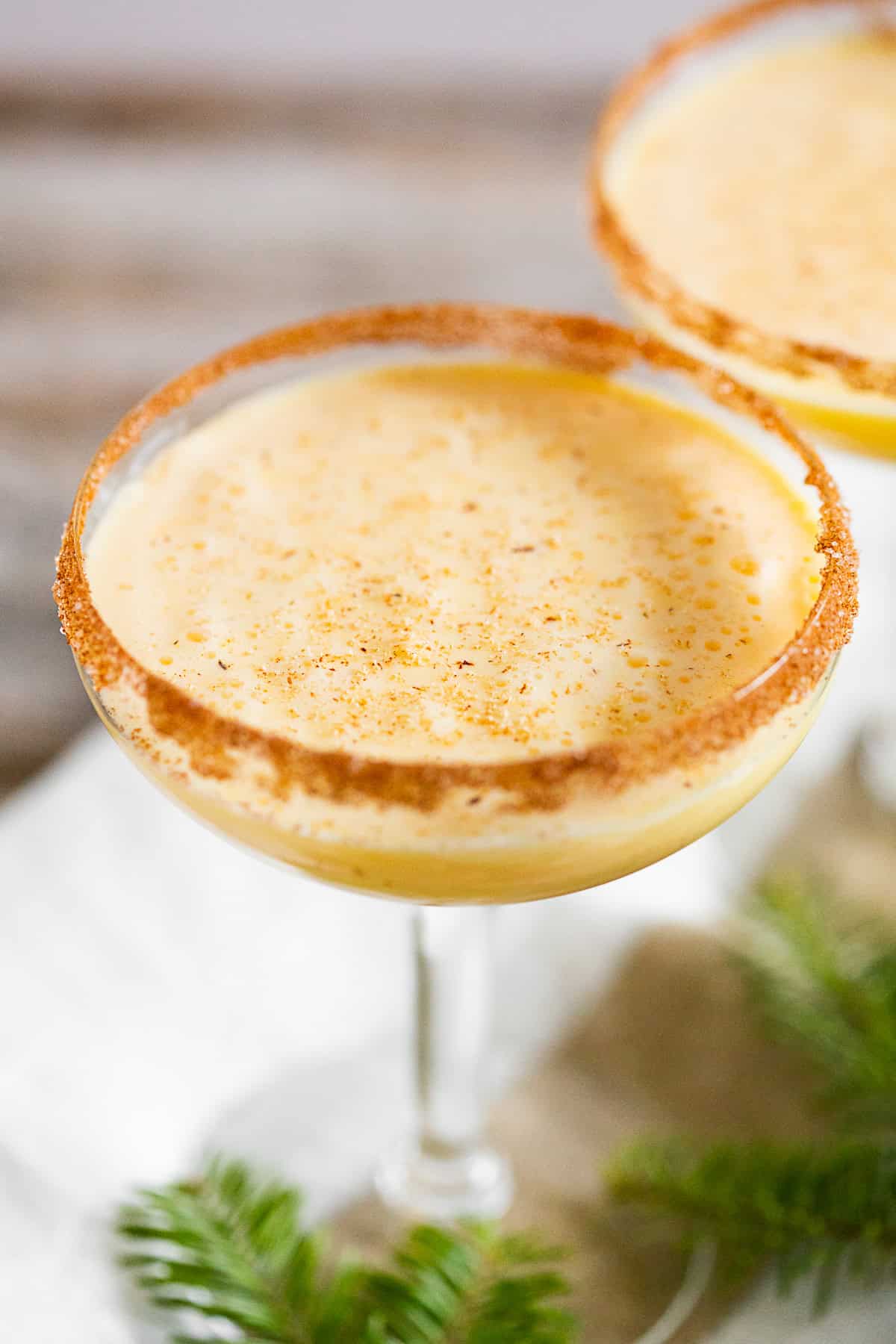 eggnog martini in a glass