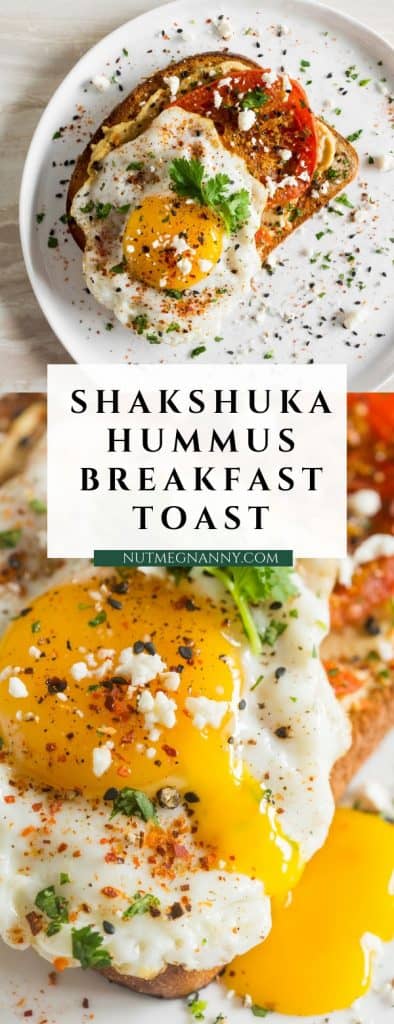 Shakshuka Hummus Toast pin for Pinterest.
