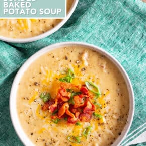 Loaded Baked Potato Soup pin for Pinterest.