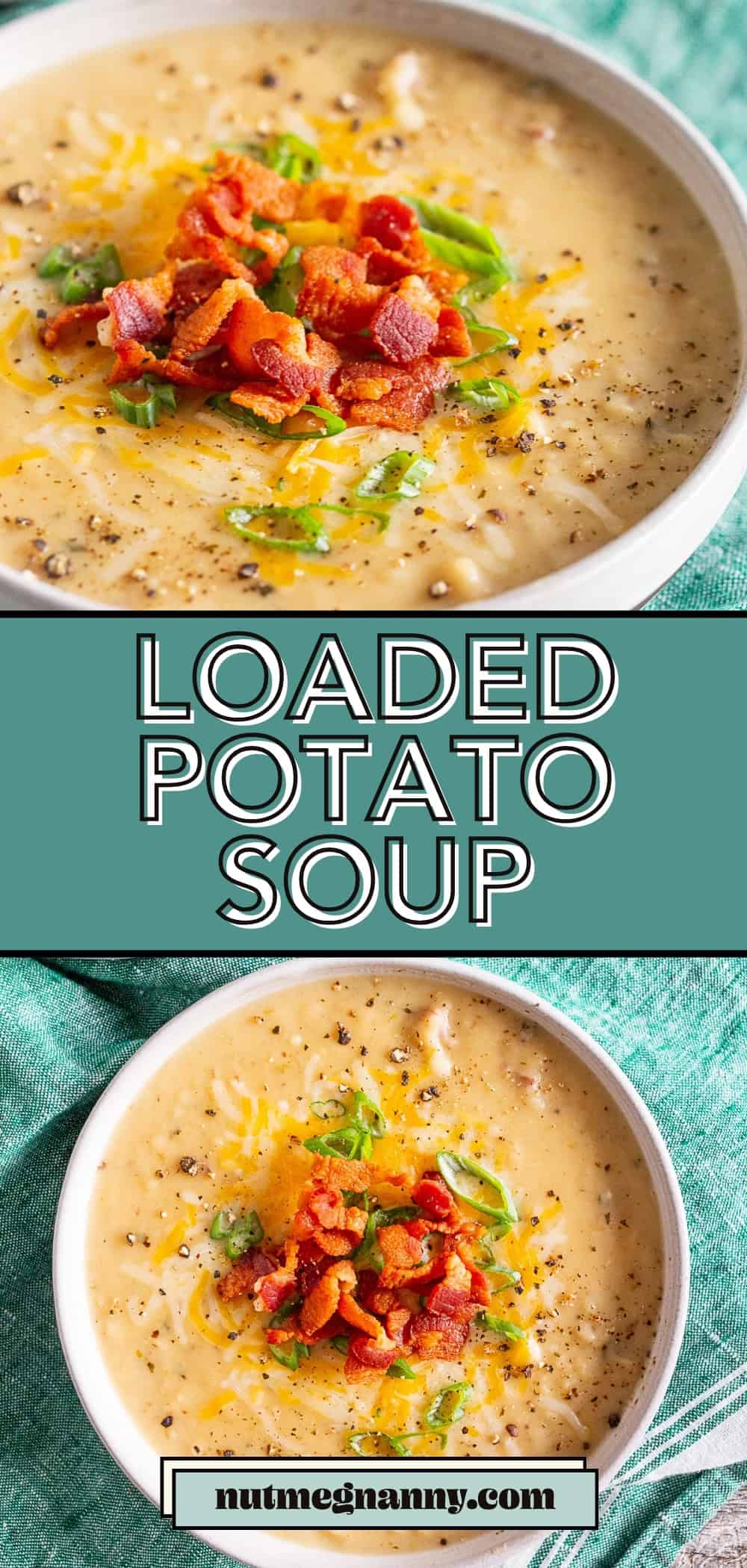 Loaded Baked Potato Soup pin for Pinterest.