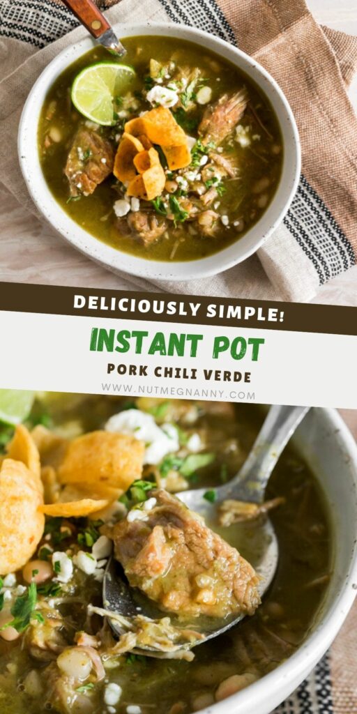 Instant Pot Pork Chili Verde pin for Pinterest.