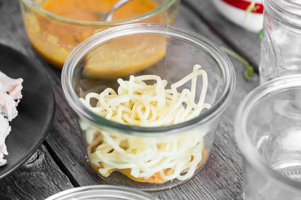 Noodles in a jar.