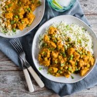 This Instant Pot Chicken Tikka Masala is a flavorful addition to your weekly menu. It's packed with tender chicken swimming in a thick and spice filled tomato coconut milk based sauce with peas served over basmati rice. Super simple to make and packed full of flavor! 