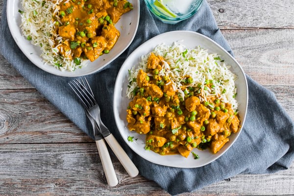 Instant Pot Chicken Tikka Masala on a plate.