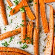 overhead shot of the best easy roasted carrots