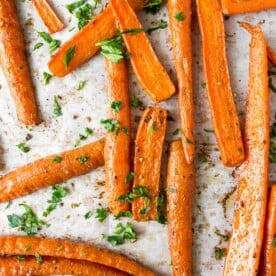 overhead shot of the best easy roasted carrots