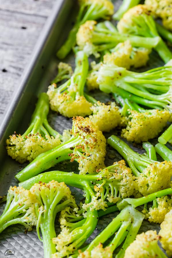 How to Roast Caulilini Baby Cauliflower on a sheet pan