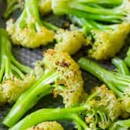 How to Roast Caulilini Baby Cauliflower close up shot