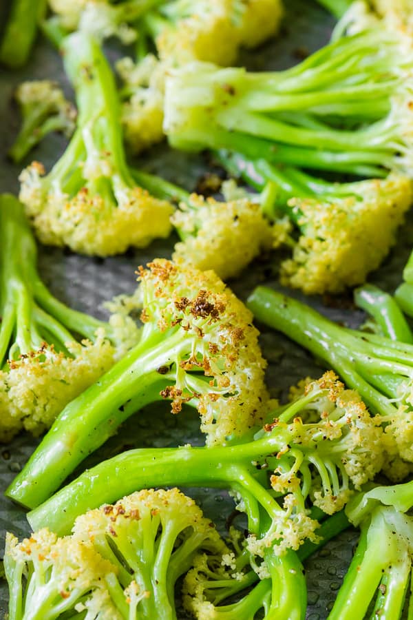 How to Roast Caulilini Baby Cauliflower close up shot