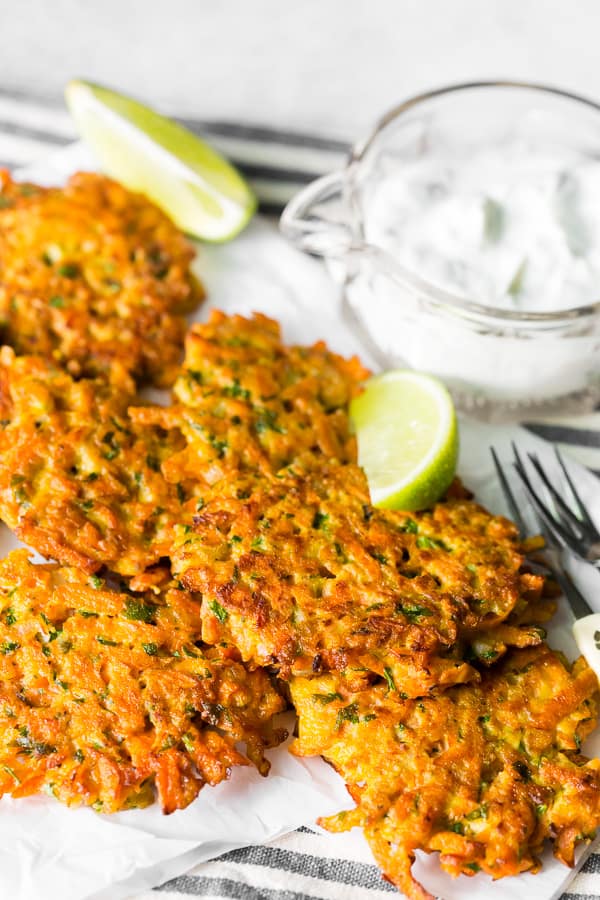 easy carrot fritters without greek yogurt topping