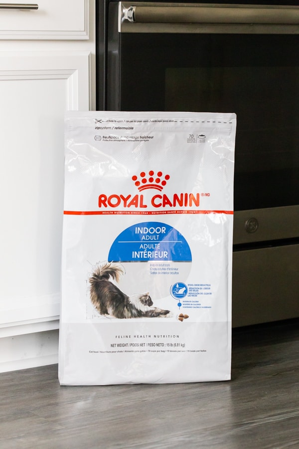 a bag of royal canin dry cat food