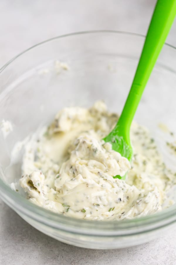 garlic herb compound butter in a bowl